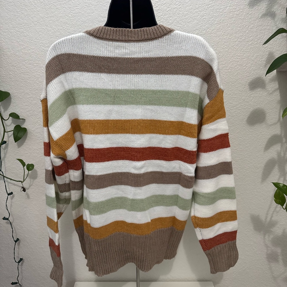 Multicolor Striped Knit Sweater Women Size M and L New Without Tags - Picture 2 of 3